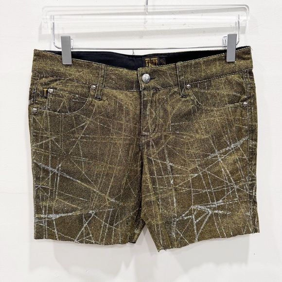 Tripp NYC Gold Metallic Cutoff Shorts Size 27 / 5 - Picture 1 of 7